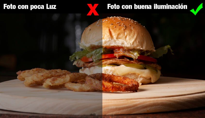 Fotos de Comida con poca Luz vs Buena Luz