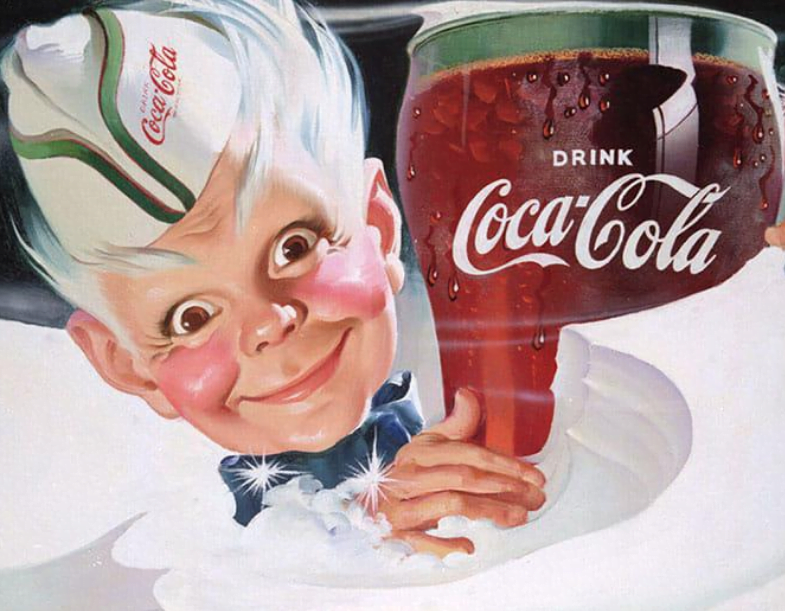 Anuncio publicitario de Coca-Cola aparecido en el año 1940.
